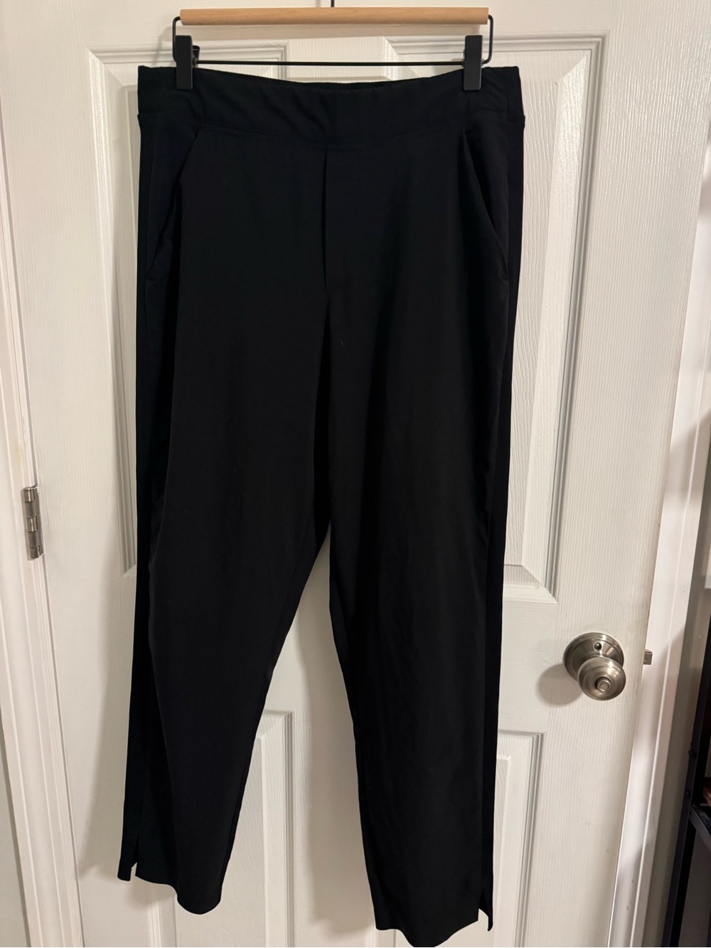 Athleta Black Straight-Leg Pull-On Pants